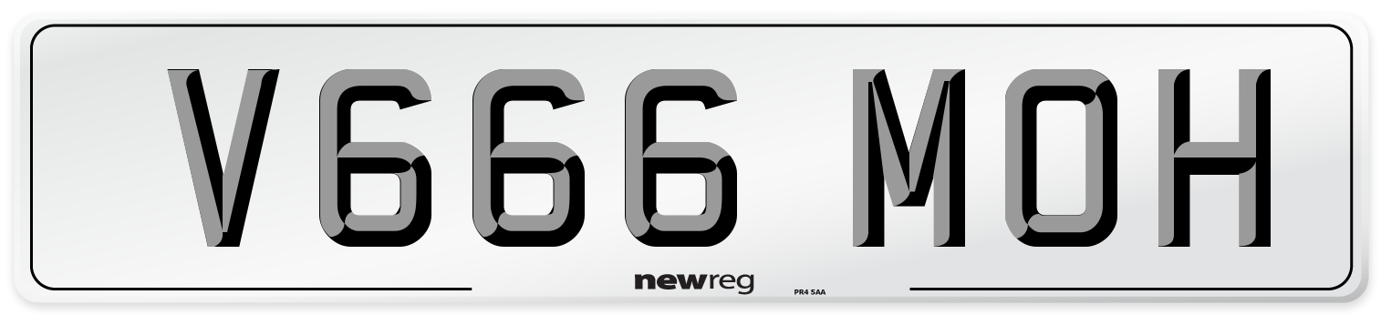 V666 MOH Number Plate from New Reg